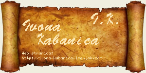 Ivona Kabanica vizit kartica